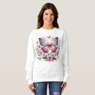 Niedlicher, farbiger Schmetterling Sweatshirt