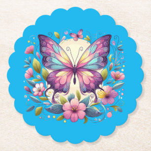 Niedlicher, farbiger Schmetterling Untersetzer