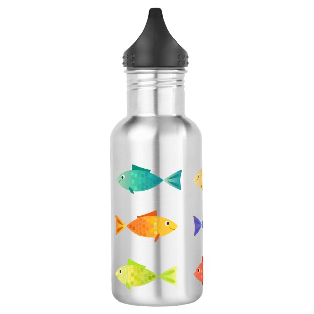 Niedlicher, farbiger Seefisch Edelstahlflasche (Links)