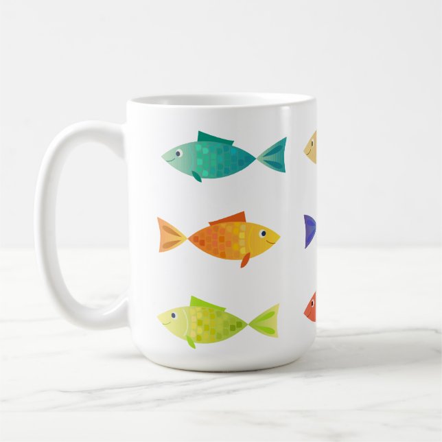 Niedlicher, farbiger Seefisch Kaffeetasse (Links)