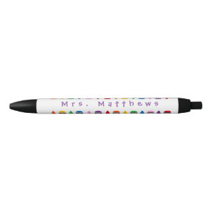 Niedlicher Farbraupen für Lehrer Monogramm Lila S Kugelschreiber