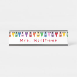 Niedlicher Farbriss für Lehrer zurück zur Schule Schreibtischnamensplakette