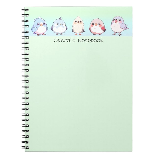 Niedlicher Farbverlauf der Vögel Personalisierter  Notizblock (Vorderseite)