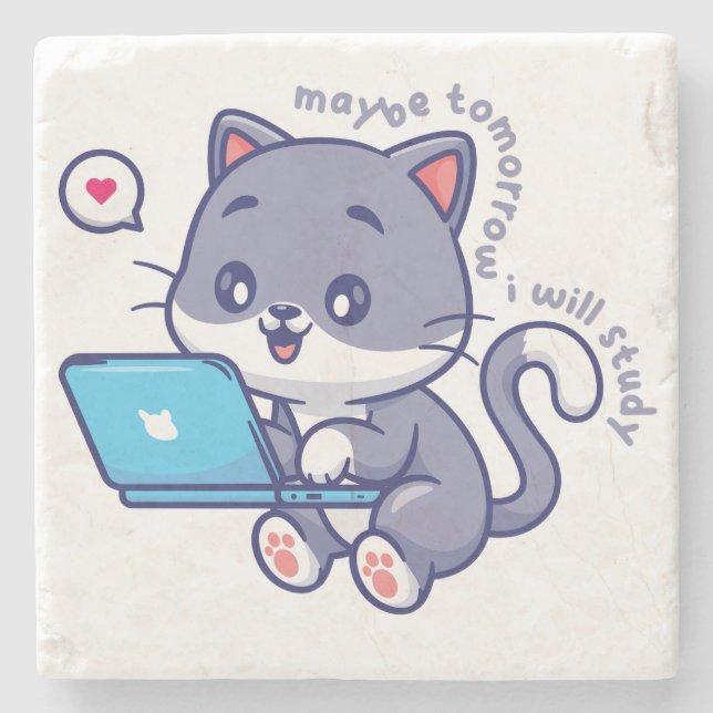 niedlicher Faulenzer - vielleicht lerne ich morgen Steinuntersetzer (Vorderseite)