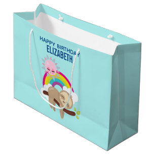 Niedlicher fauler Sloth mit Sun u. Große Geschenktüte