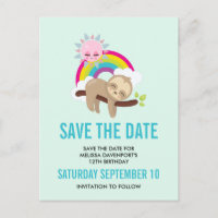 Niedlicher fauler Sloth mit Sun u. Regenbogen Save
