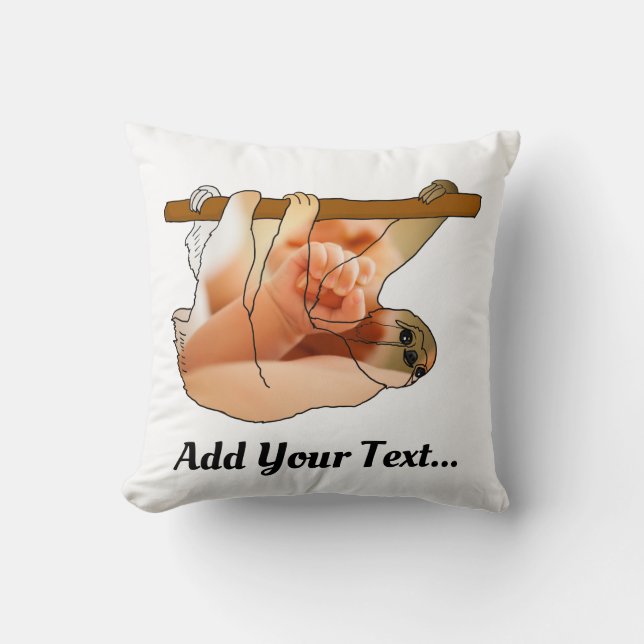 Niedlicher Faulkorb | Foto und Text hinzufügen Kissen (Vorderseite)