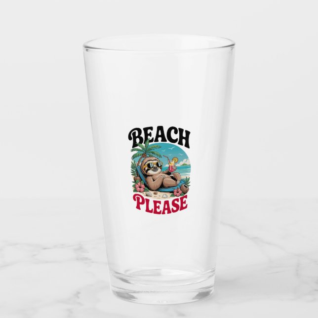 Niedlicher Faultier Sommer Glas (Vorderseite)