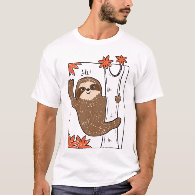 Niedlicher Faultier T-Shirt (Vorderseite)