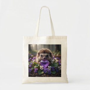 Niedlicher Februar-Igel mit Amethyst-Herz Tragetasche