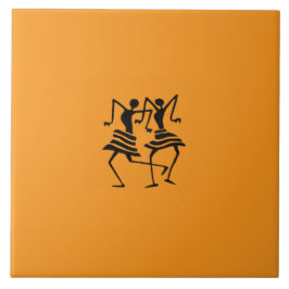 Niedlicher Feierabend Orange Fliese