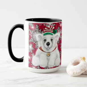 Niedlicher Feiertag Polar Bären Glitzer Schneefloc Tasse