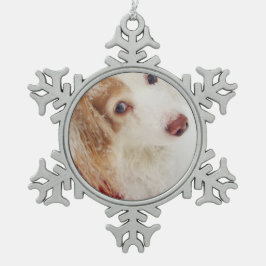 Niedlicher Feiertag Weihnachten Dackel Weihnachten Schneeflocken Zinn-Ornament