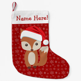 Niedlicher Feiertagfox-personalisiertes Kleiner Weihnachtsstrumpf