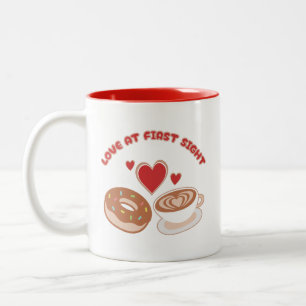 Niedlicher Feinschmecker Kaffee und Donut Tasse