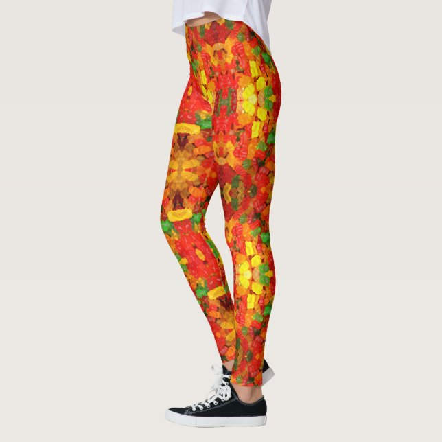 niedlicher Feinschmecker Regenbogen farbige Bonbon Leggings (Links)