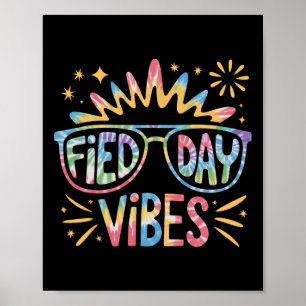 Niedlicher Feldtag vibes Gefärbte Krawatte für Leh Poster