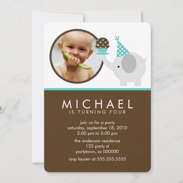 Niedlicher festlicher Geburtstag Einladung (Vorderseite)