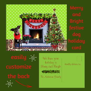 Niedlicher festlicher Hund Frohe Weihnachtskarte Postkarte