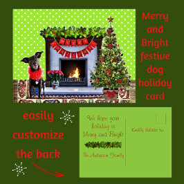 Niedlicher festlicher Hund Frohe Weihnachtskarte Postkarte