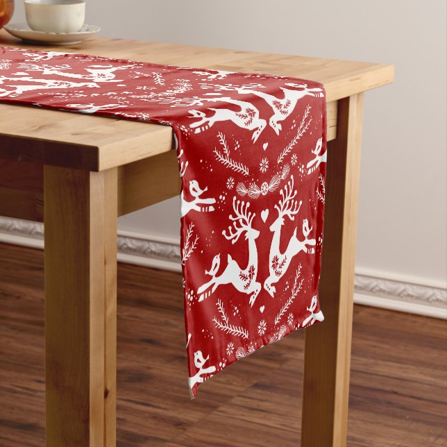 Niedlicher festlicher Skandi Kurzer Tischläufer (Beispiel)