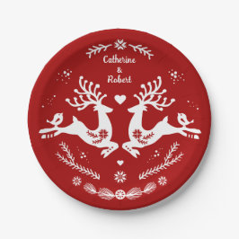 Niedlicher festlicher Skandi Pappteller