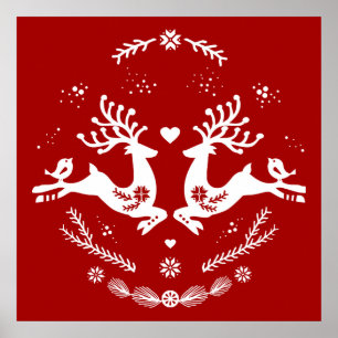 Niedlicher festlicher Skandi Poster