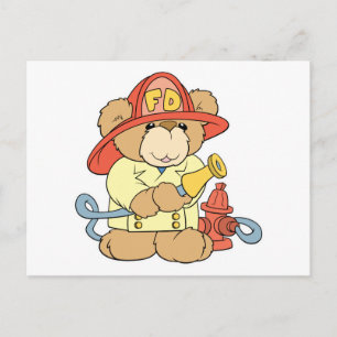 Niedlicher Feuerwehrmann Bär Postkarte