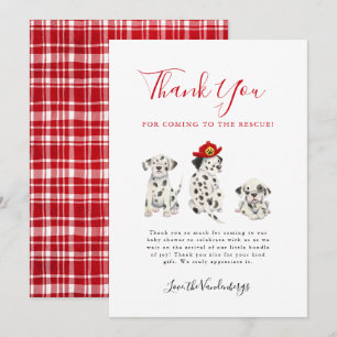 Niedlicher Feuerwehrmann Kinderdusche Dankeskarte