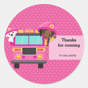 Niedlicher Feuerwehrmann Runder Aufkleber