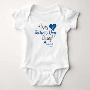 Niedlicher First Vatertag Geschenk Blue Baby Girl  Baby Strampler