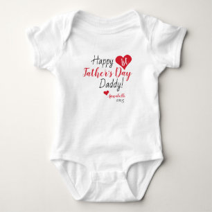 Niedlicher First Vatertag Geschenk Red Baby Girl B Strampler