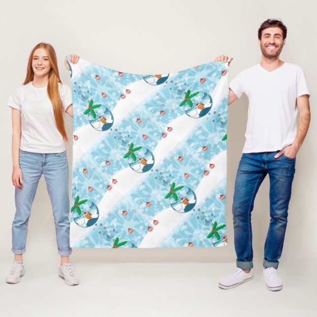 Niedlicher Fisch in einem Beutel Fleece Blankon (Beispiel)