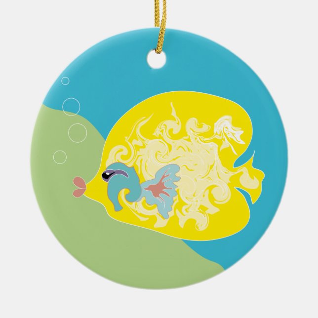 Niedlicher Fisch Keramik Ornament (Vorne)