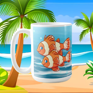 niedlicher Fisch macht Text verrückt Kaffeetasse