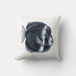 Niedlicher Fisch mit Augenbrauen Tropenfisch Kissen