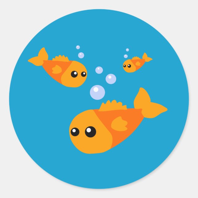 Niedlicher Fisch Runder Aufkleber (Vorderseite)