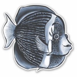 Niedlicher Fisch unter Meer Aufkleber