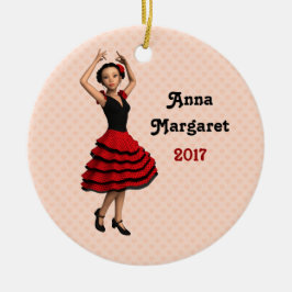 Niedlicher Flamenco-Tänzer (Personalisiert) Keramik Ornament