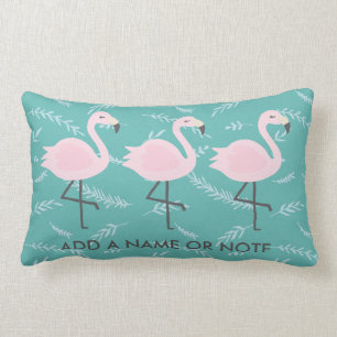Niedlicher Flamingo-aquamarines Pastellkissen Lendenkissen
