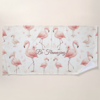 Niedlicher Flamingo Flock Strandtuch