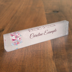 Niedlicher Flamingo im Stil des Cartoon, Namensplakette