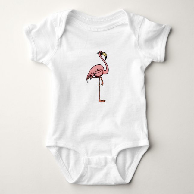 niedlicher Flamingobabybodysuit Baby Strampler (Vorderseite)