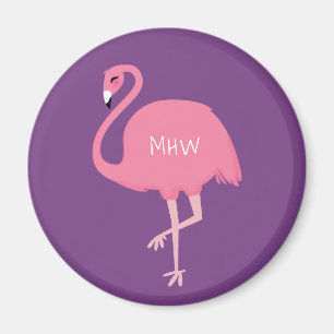 Niedlicher Flamingos-benutzerdefinierter Monogramm Magnet