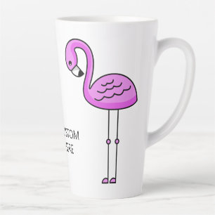 Niedlicher Flamingos benutzerdefinierter Text Latt Milchtasse