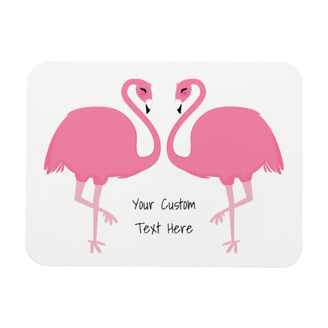 Niedlicher Flamingos-benutzerdefinierter Textmagne Magnet (Horizontal)