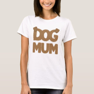 Niedlicher, flauschiger "dog mum" Phrase mit Hunde T-Shirt