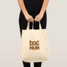Niedlicher, flauschiger "dog mum" Phrase mit Hunde Tragetasche