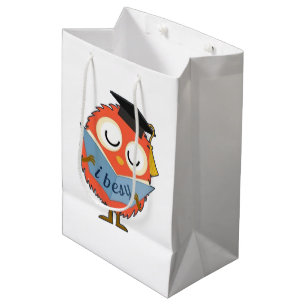 Niedlicher flauschiger Eulen-Maskottchen Mittlere Geschenktüte