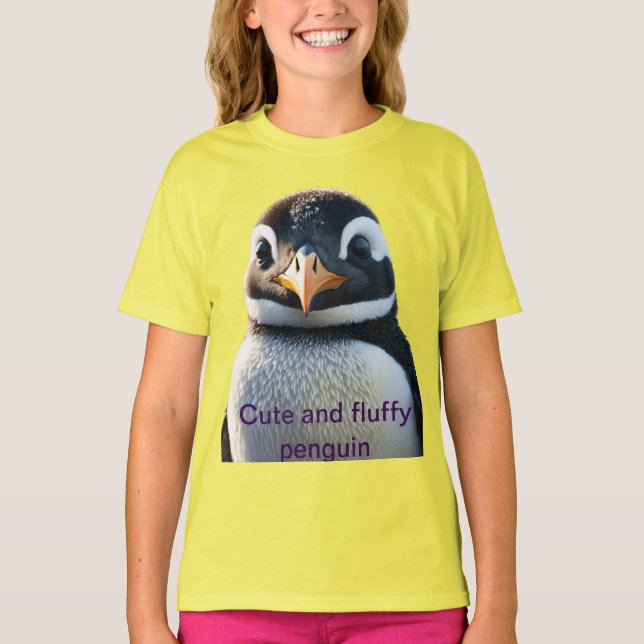 "Niedlicher flauschiger Pinguin" T-Shirt (Vorderseite)
